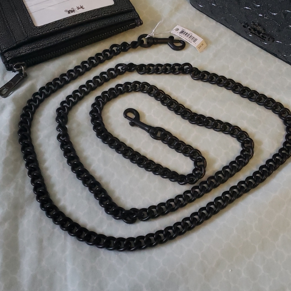 Coach Gun Metal Black Dinky/purse Chain